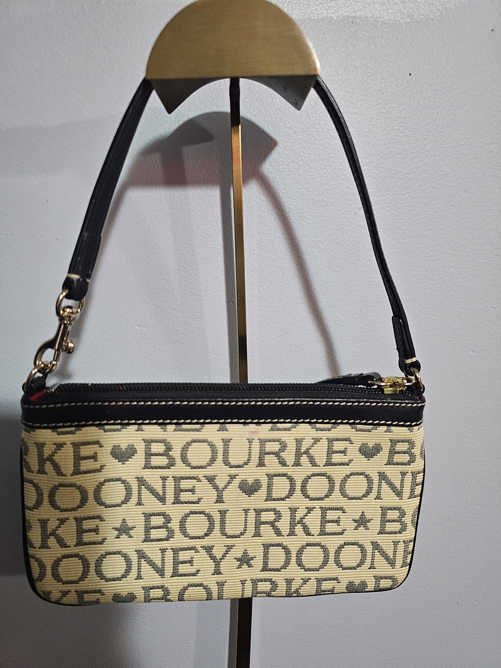 Dooney & Bourke Beige Logo Canvas Wristlet - Picture 3 of 5